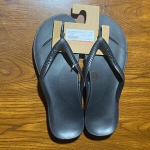 Archies Arch Support Sandals Flip Flops Black Mens US 11 Women's US 12 Beach NWT